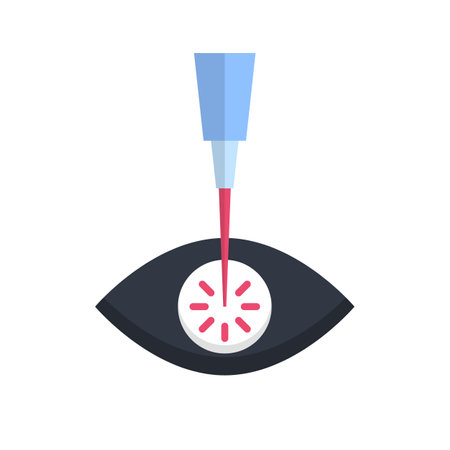 Flat design LASIK surgery icon. Editable vector.のイラスト素材