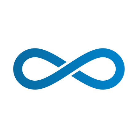 Blue infinite icon. Unlimited. Editable vector.のイラスト素材