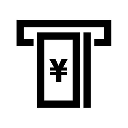 Japanese yen drawer icon from ATM. Editable vector.のイラスト素材