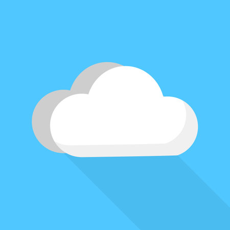 Cloud icon and shadow. Weather. Editable vector.のイラスト素材