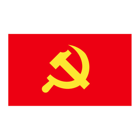 Communist flag icon. Hammer and sickle flag icon. Editable vector.のイラスト素材