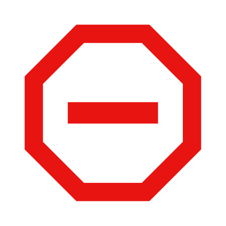 Octagonal vehicle entry prohibited icon. road sign. Editable vector.のイラスト素材
