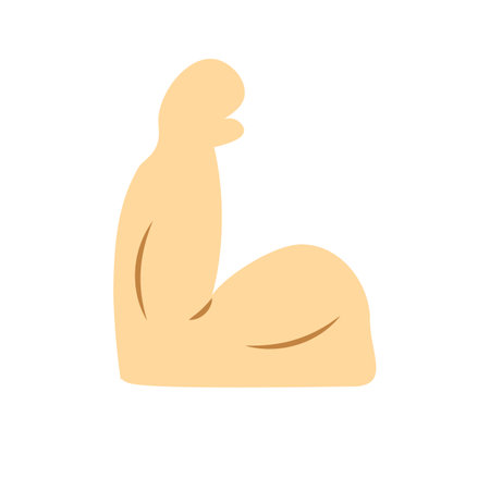 Flat design biceps icon. Muscle. Editable vector.のイラスト素材