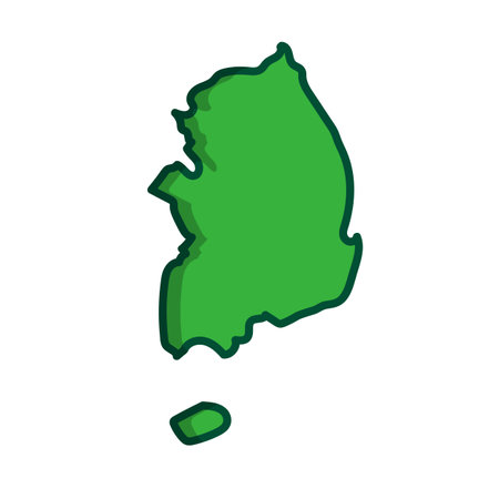 Flat design Korean map icon. Editable vector.のイラスト素材