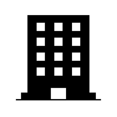 Condominium silhouette icon. Office building silhouette icon. Editable vector.のイラスト素材