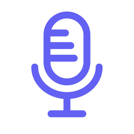 Flat design purple microphone. Editable vector.のイラスト素材