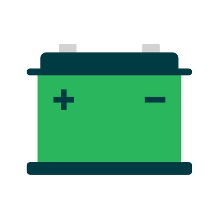 Flat design vehicle battery icon. Editable vector.のイラスト素材