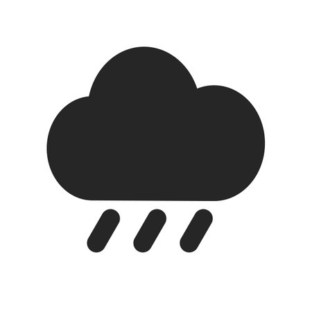 Cloud and rain silhouette icon. Bad weather. Editable vector.のイラスト素材
