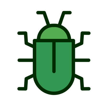 Green insect icon. Bug. Editable vector.のイラスト素材
