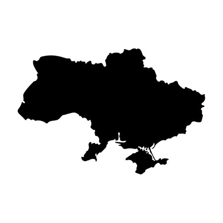 Ukraine map silhouette icon. Editable vector.のイラスト素材