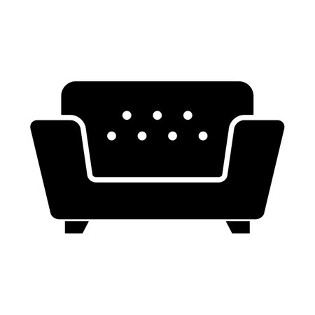 Sofa silhouette icon. Furniture. Editable vector.のイラスト素材