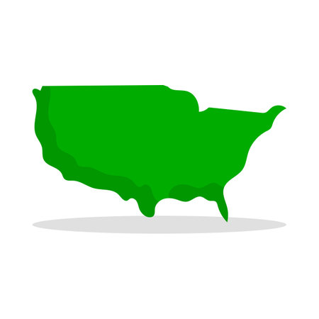 American map and shadow icon. Editable vector.のイラスト素材