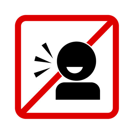 No Conversation Sign. Do not speak loudly. Editable vector.のイラスト素材