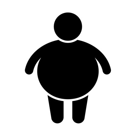 Chubby body shape. Obese. Overweight. Editable vector.のイラスト素材