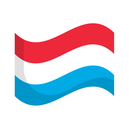Fluttering Luxembourg flag icon. Editable vector.のイラスト素材