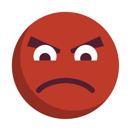Look down on and angry face icon. Editable vector.のイラスト素材