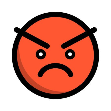Blushing and angry person face icon. Editable vector.のイラスト素材