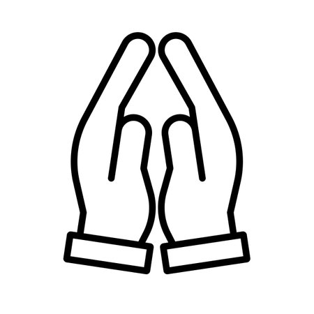 Simple praying hands icon. Prayer. Editable vector.のイラスト素材
