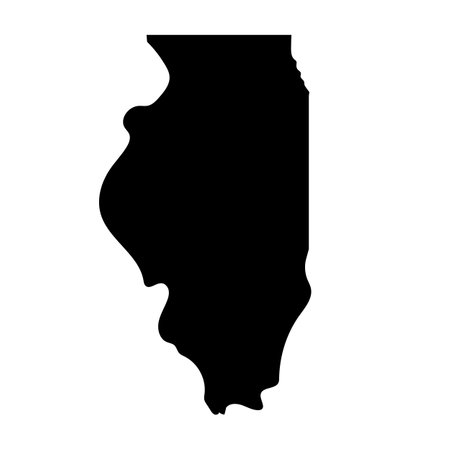 Illinois state map silhouette icon. Editable vector.のイラスト素材