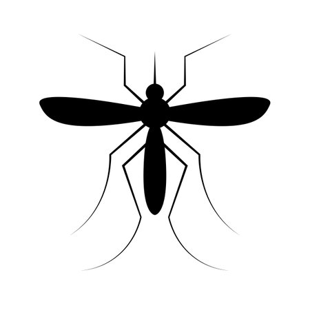 Mosquito silhouette icon. Malaria. Editable vector.のイラスト素材