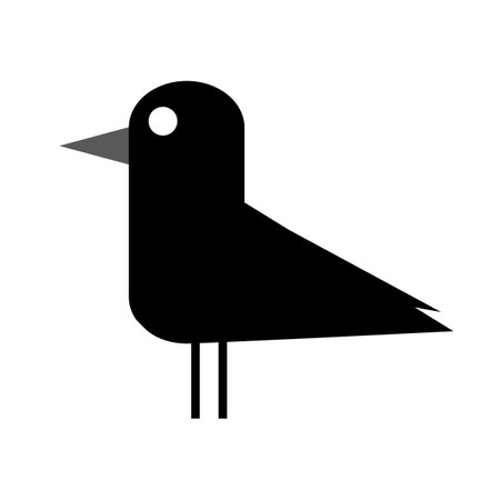 Simple crow silhouette icon. Black bird icon. Editable vector.のイラスト素材
