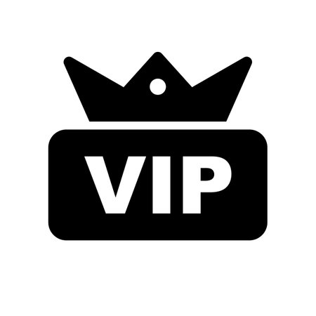VIP silhouette icon. Special preferential benefit. Editable vector.のイラスト素材