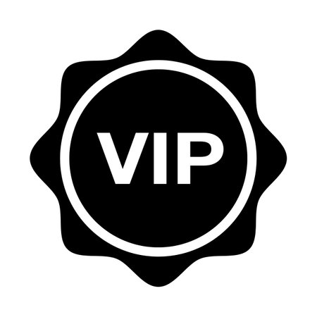 VIP badge silhouette icon. Editable vector.のイラスト素材