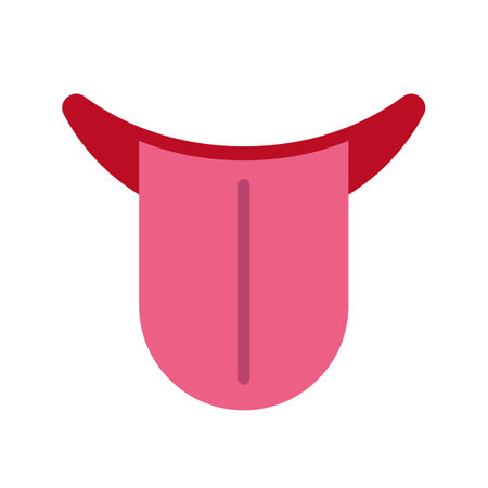 Flat design sticking out tongue icon. Editable vector.のイラスト素材