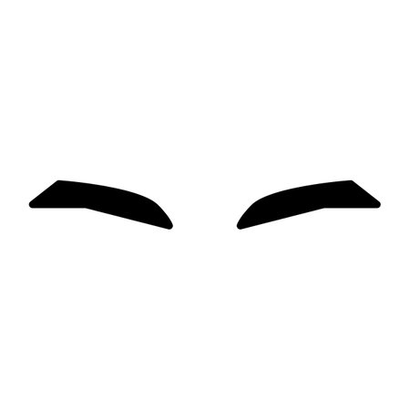 Simple eyebrows silhouette icon. Editable vector.のイラスト素材