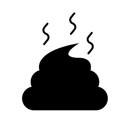 Poop and poop smell silhouette icon. Feces. Editable vector.のイラスト素材