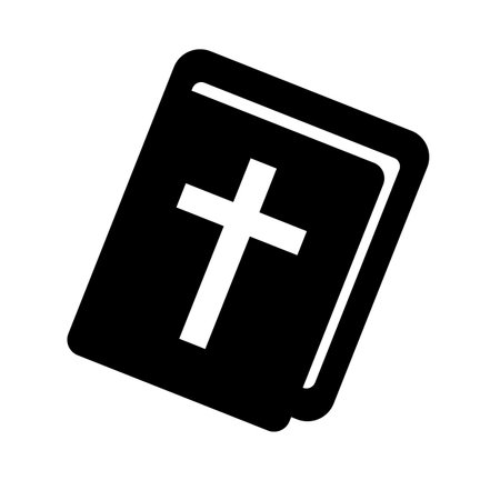 Bible silhouette icon. Christian text. Editable vector.のイラスト素材