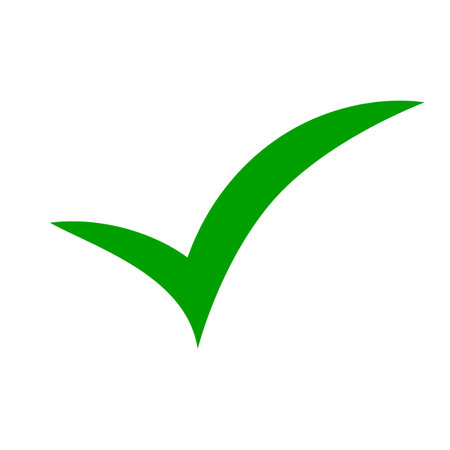 Stylish green check mark icon. Editable vector.のイラスト素材