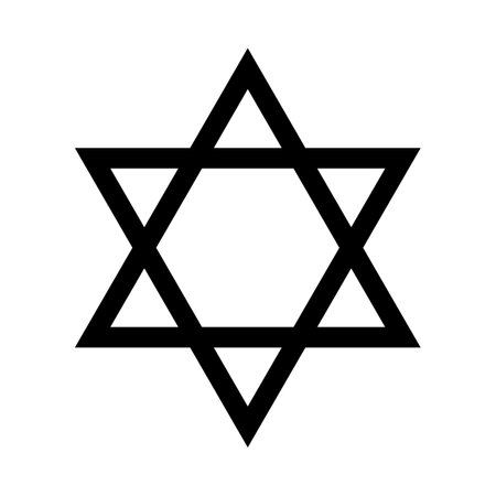 Jewish Symbol. Star of David. Editable vector.