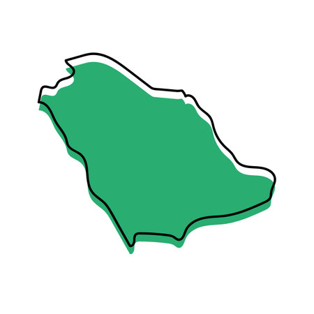 Modern Saudi Arabia map icon. Editable vector.のイラスト素材