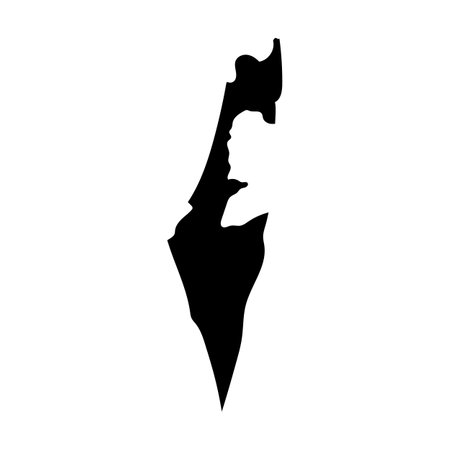 Israel map silhouette icon. Editable vector.のイラスト素材