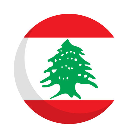 Round lebanon flag icon. Editable vector.のイラスト素材
