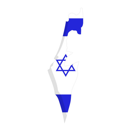 Israel flag map icon. Editable vector.のイラスト素材