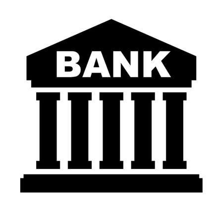 Bank silhouette icon. Bank institution. Editable vector.のイラスト素材