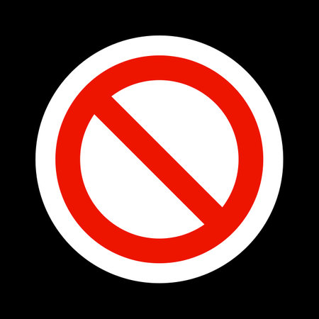 Prohibited icon isolated on black background. Editable vector.のイラスト素材