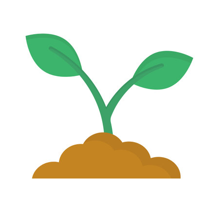 Soil and growing bud icon. Growing plant icon. Editable vector.のイラスト素材
