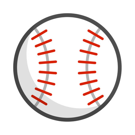 Flat design baseball ball icon. Editable vector.のイラスト素材