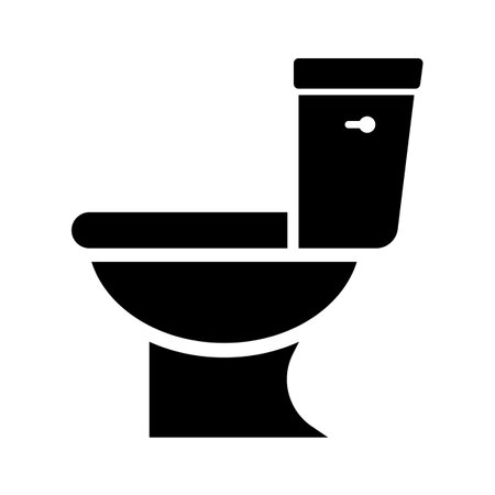 Toilet silhouette icon. Toilet bowl silhouette icon. Editable vector.のイラスト素材