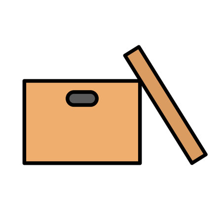 Opened cardboard box icon. Editable vector.のイラスト素材