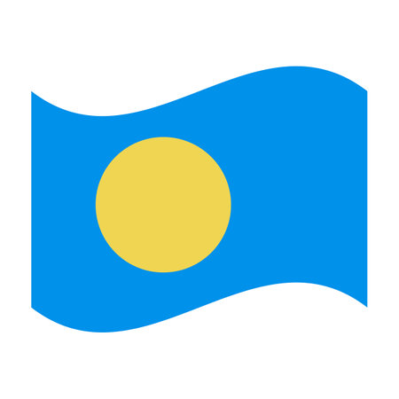 Waving Palau flag icon. Editable vector.のイラスト素材
