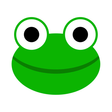 Simple frog face icon. Editable vector.のイラスト素材