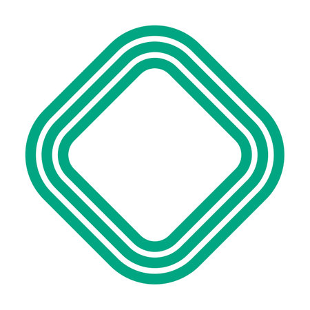 Stylish green diamond shaped icon. Editable vector.のイラスト素材