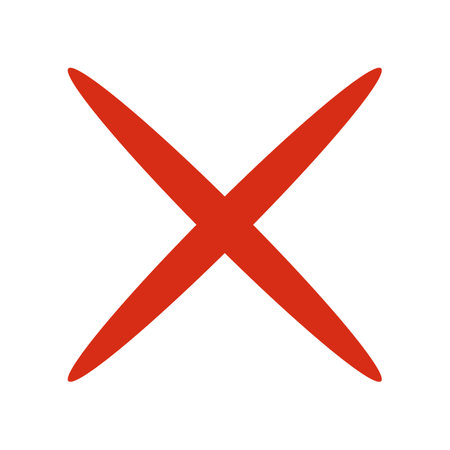 Cross mark. Rejection icon. Editable vector.