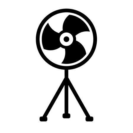 Industrial fan silhouette icon. Editable vector.のイラスト素材