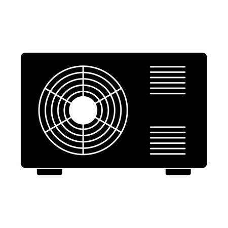 Ac outdoor unit silhouette. Editable vector.のイラスト素材