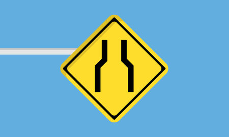 Japanese Road narrows background. Editable vector.
